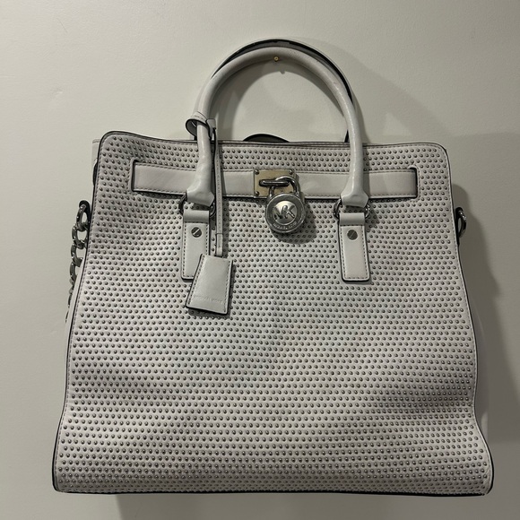 MICHAEL Michael Kors White Perforated Satchel - Picture 1 of 7